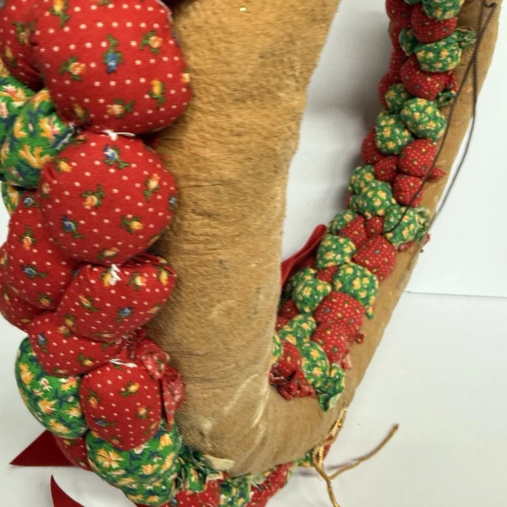 VTG Handmade‎ Quilted Christmas Wreath Country Chic 18